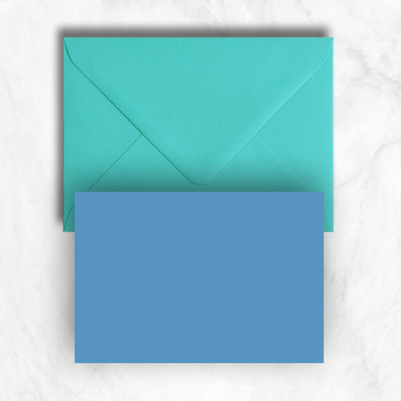 New Blue A6 Blank Cards and Turquoise Envelopes