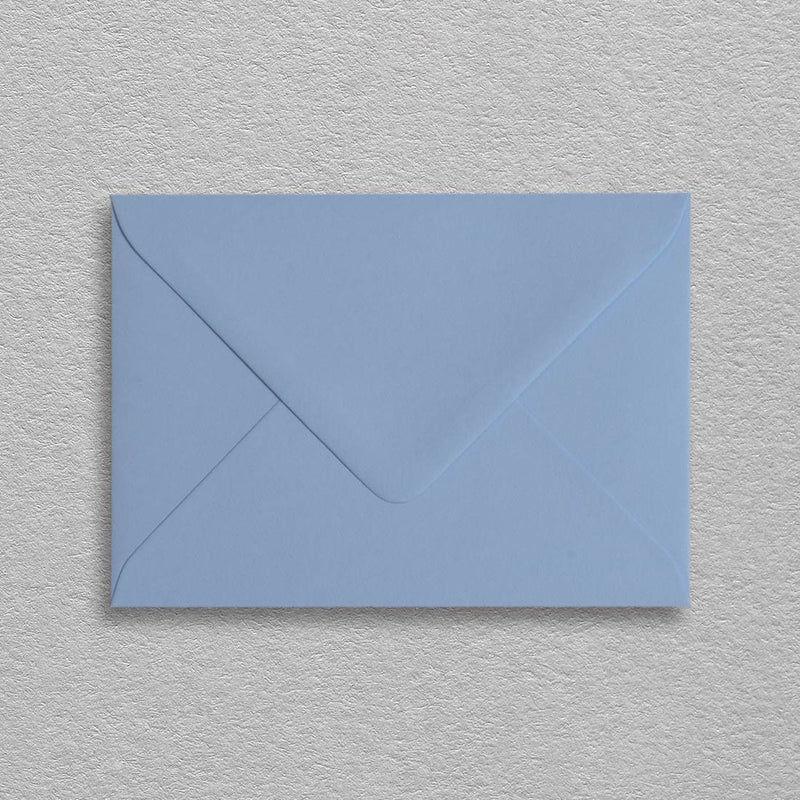 the Azure blue C6 envelopes are a substantial 135gsm with a diamond flap and are sold in a branded Pemberly Fox box.