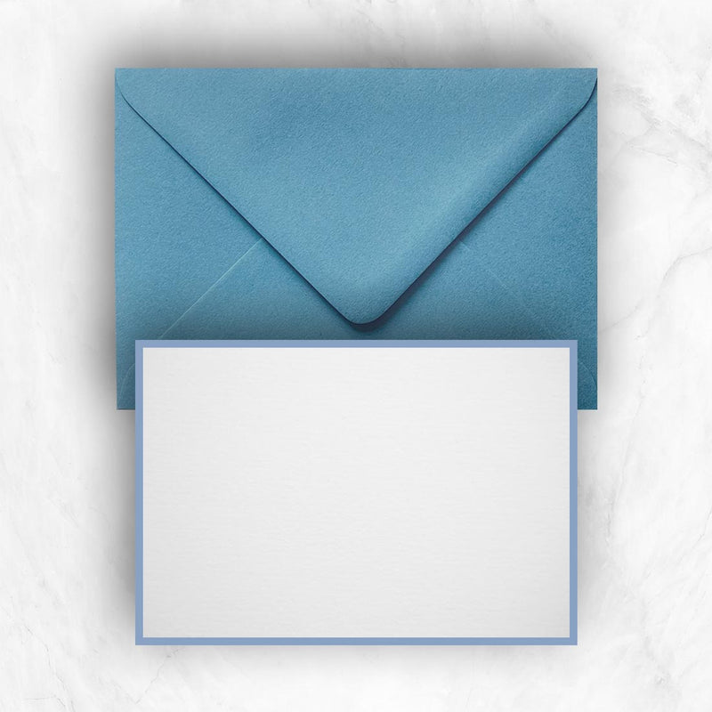 This beautiful sea blue envelope comes with a white card printed with matching borders