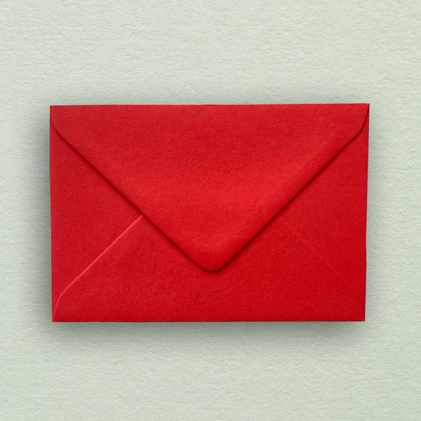 made using Colorplan 135gsm paper these C6 red envelopes come with diamond flaps