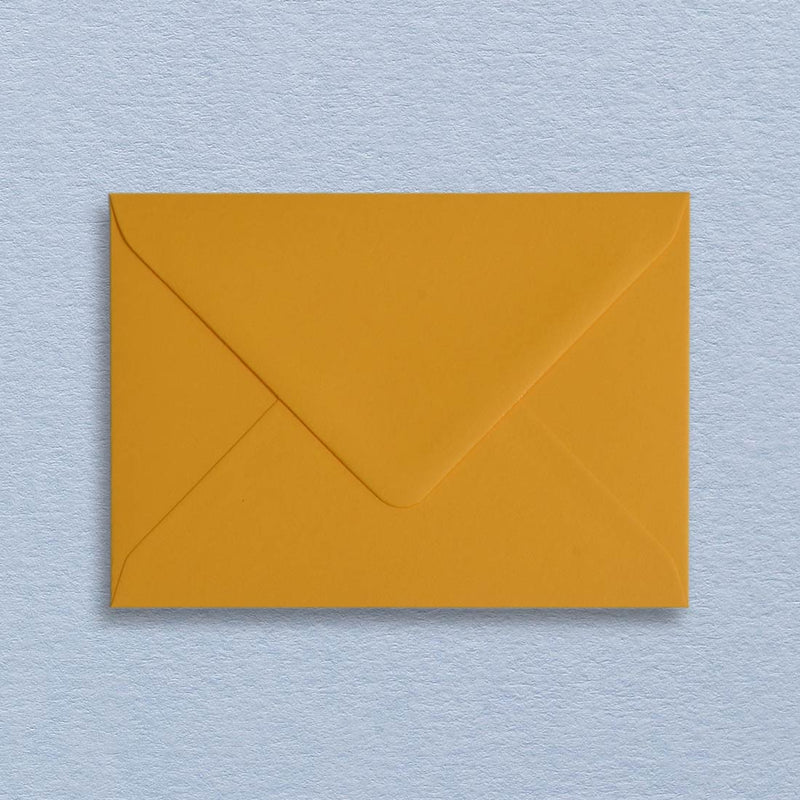 These citrine yellow C6 Envelopes have diamond shaped flaps 