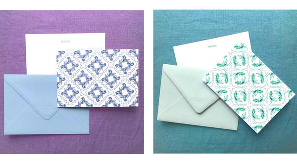 Pemberly Fox's Koi Carp and Hummingbird Personalised Note Cards