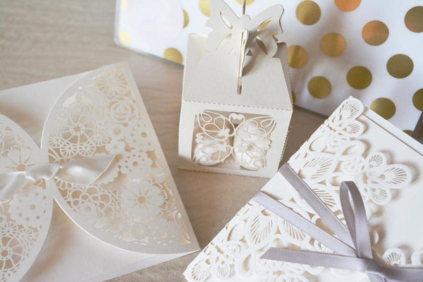Wedding Invitations with favour boxes