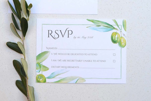 pemberly fox's tivoli wedding rsvp card