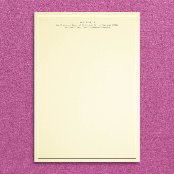 The Piccadilly letterhead shows a design with your name and address at head of a framed sheet