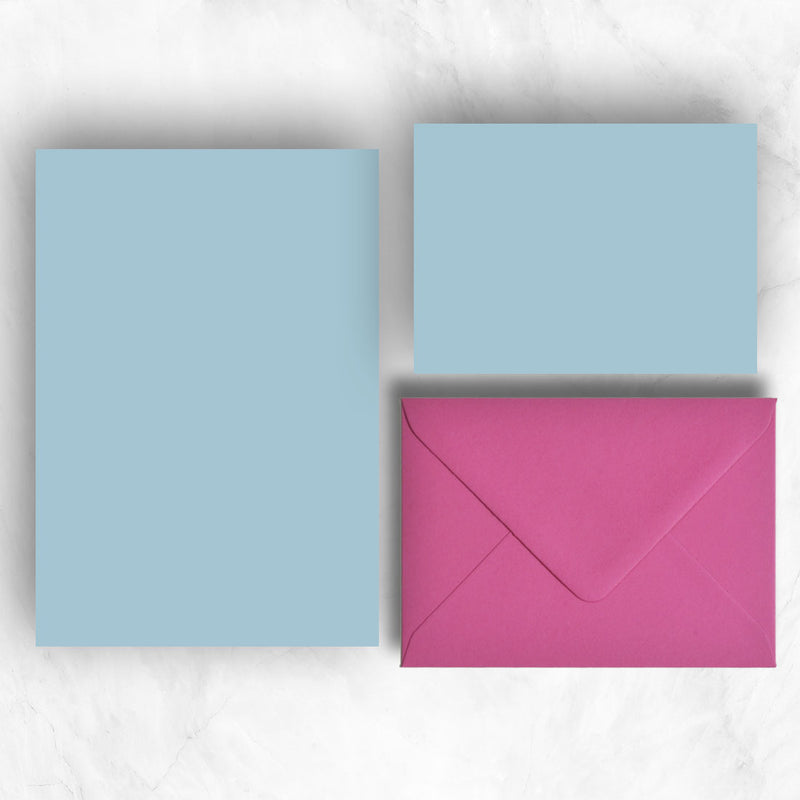 Azure Blue Writing Set and Hot Pink Envelopes