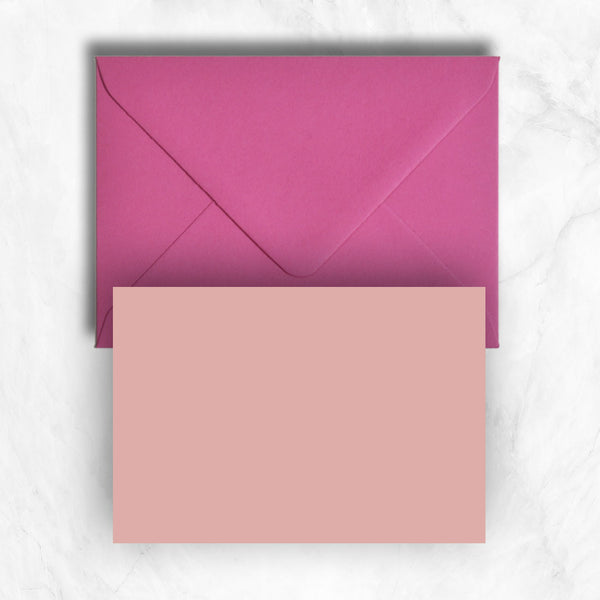 Plain lightly textured candy pink a6 cards teamed with hot pink envelopes