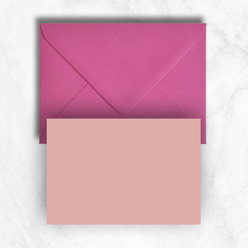 Plain lightly textured candy pink a6 cards teamed with hot pink envelopes