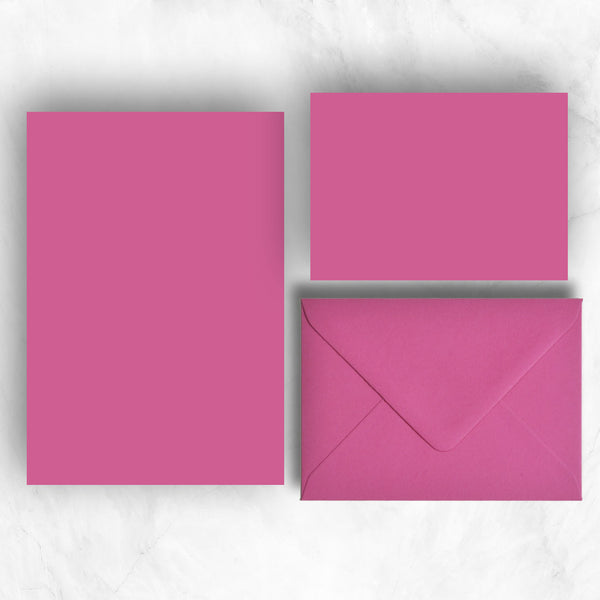 Bright Pnik a5 writing paper and a6 note cards with matching envelopes