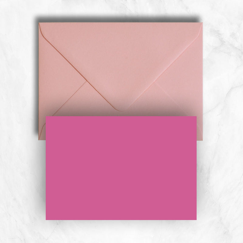 Plain lightly textured hot pink a6 cards teamed with candy pink envelopes