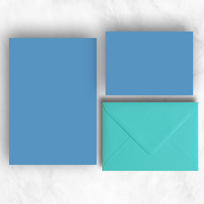 New Blue Writing Set and Turquoise Envelopes