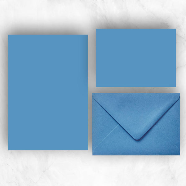 New Blue a5 writing paper and a6 note cards with matching envelopes