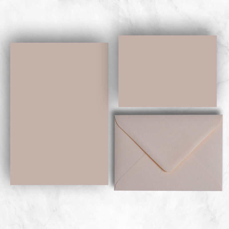 rose white a5 writing paper and a6 note cards with matching envelopes