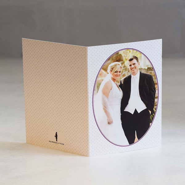 The Charleston thank you card showing a polka dot pattern across the front and back cover 