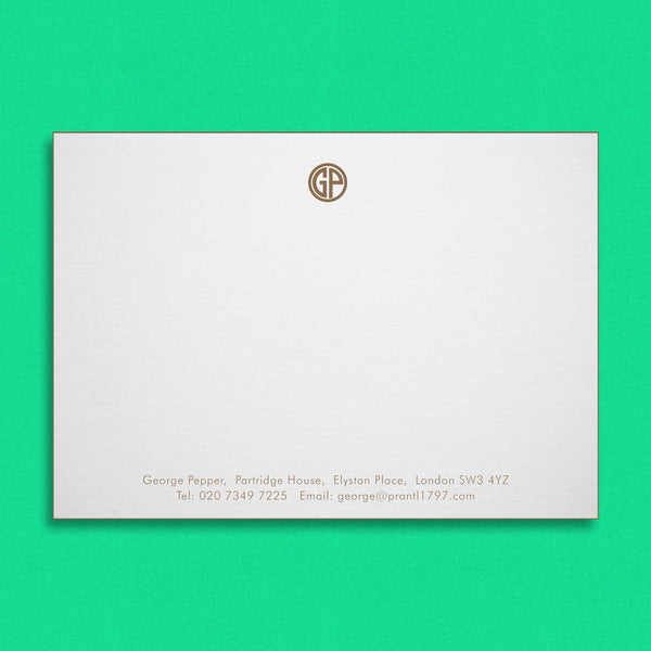 The Cheyne correspondence cards include coloured edges on thick card all in one matching colour