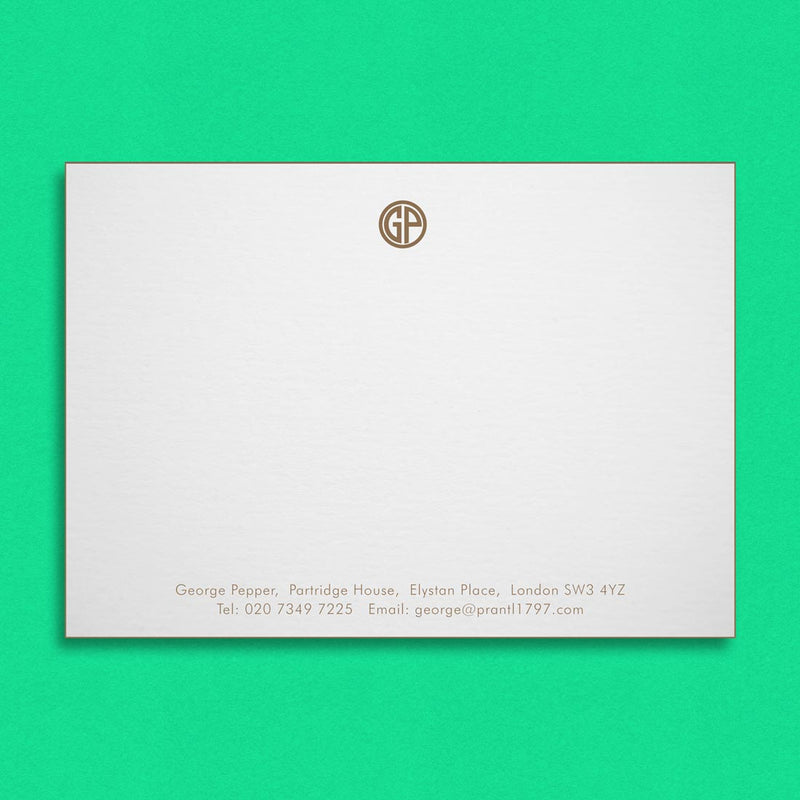 The Cheyne correspondence cards include coloured edges on thick card all in one matching colour