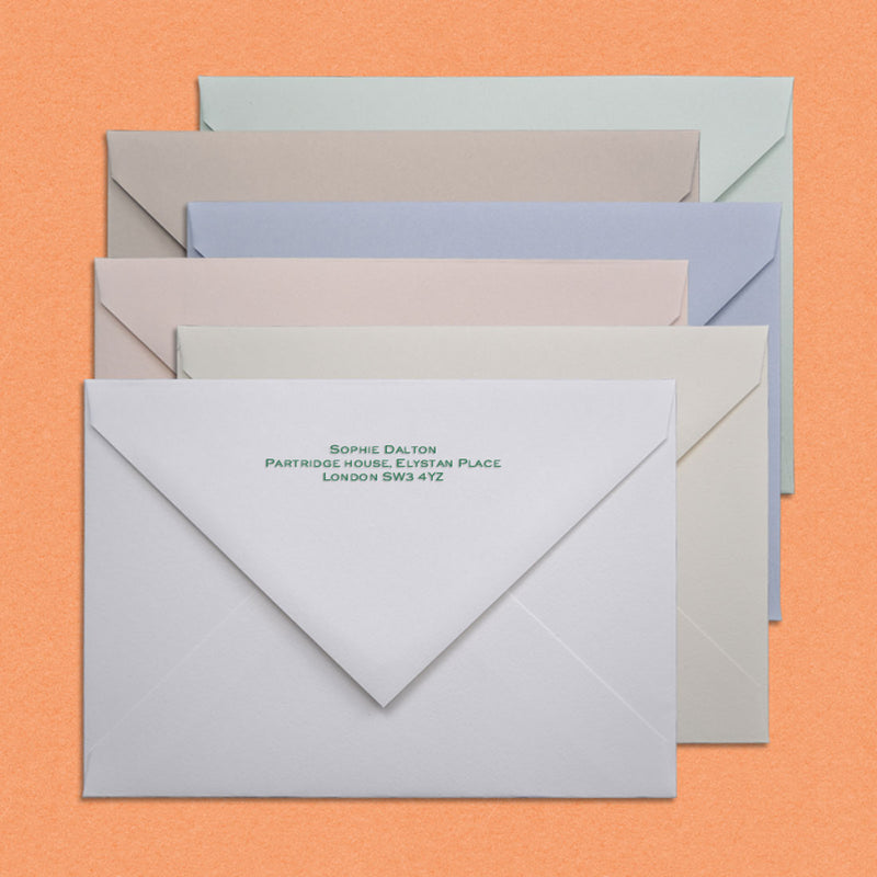 These Colorplan Envelopes can be engraved with your return address on the flap