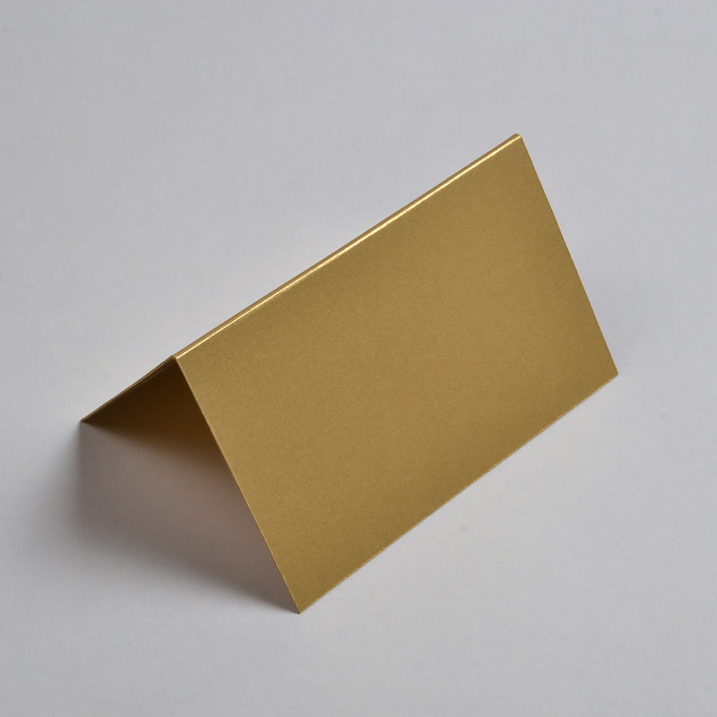 The Gold wedding place cards are tent folded and smooth to the touch and add a touch of bling