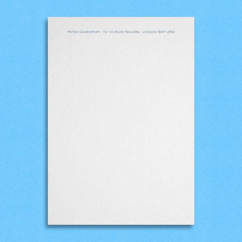 The Hedworth Writing Paper shows a single engraved line of text at the head of the sheet of paper