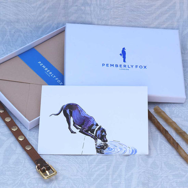 the labrador dog greeting cards with stone envelopes with white tissue lined paper sold in pemberly fox boxes