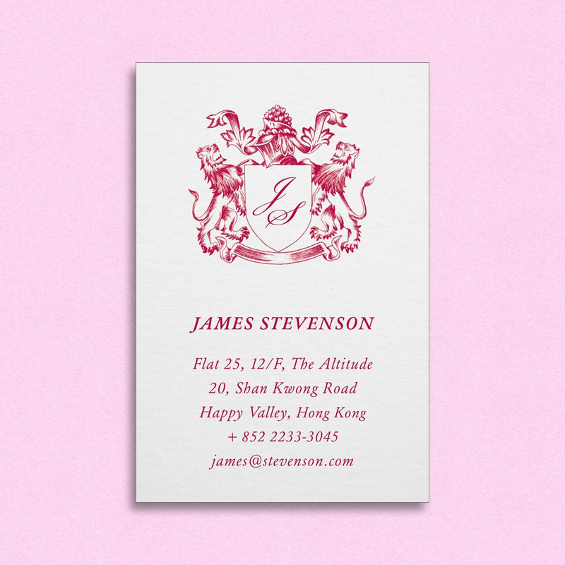 The Lansdowne visiting card is portrait to allow for a crest or logo at the head with your details printed below.