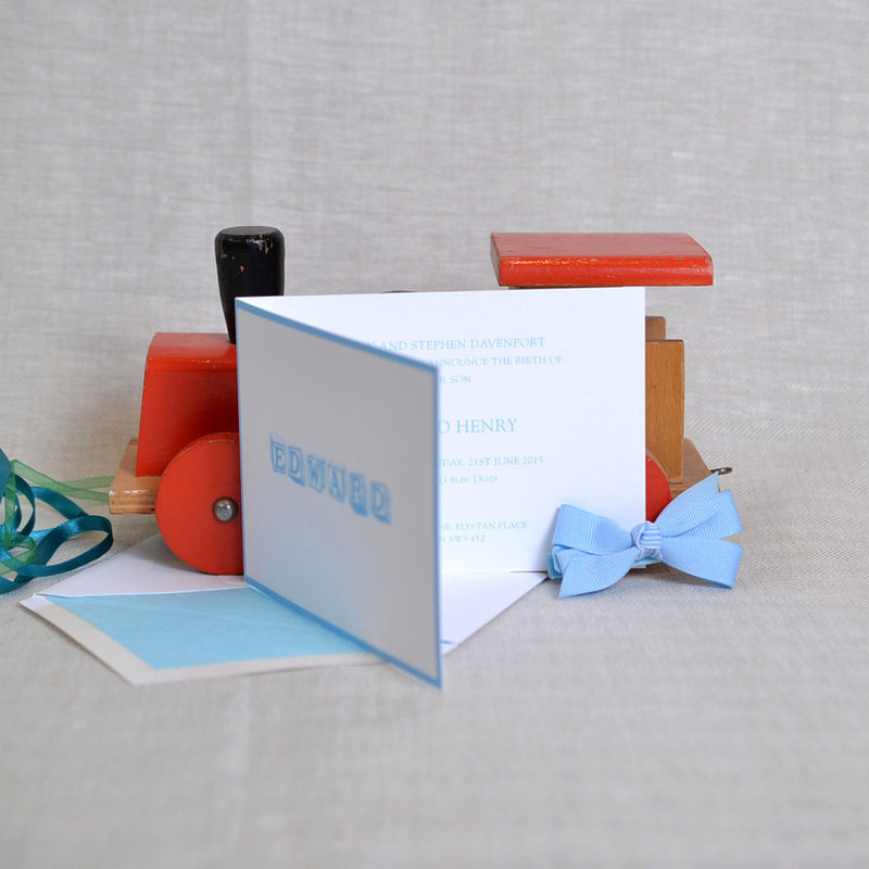 The Ottershaw birth announcement cards showing your message on Page 3