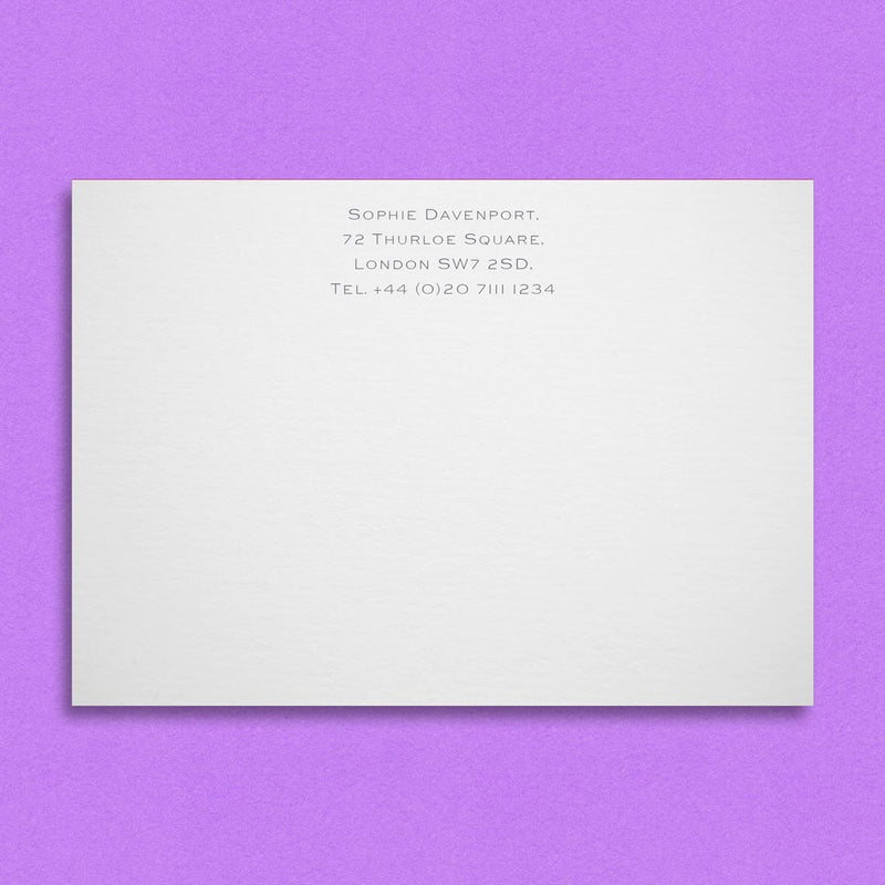 The Richmond correspondence cards show your name and address printed on four lines at the head of the card