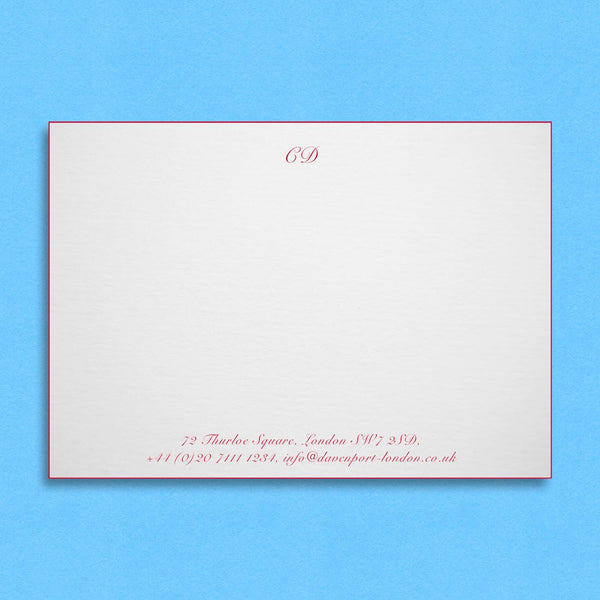 The Saffron correspondence cards include an elaborate monogram, coloured edges and personalised details