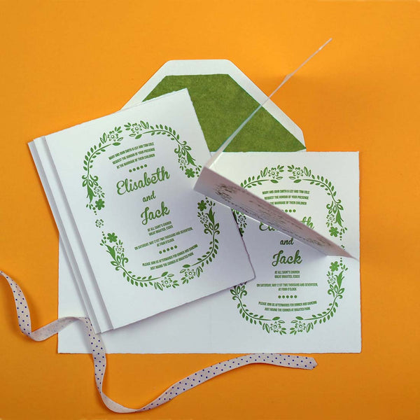 The willow wedding invitations and matching envelope 