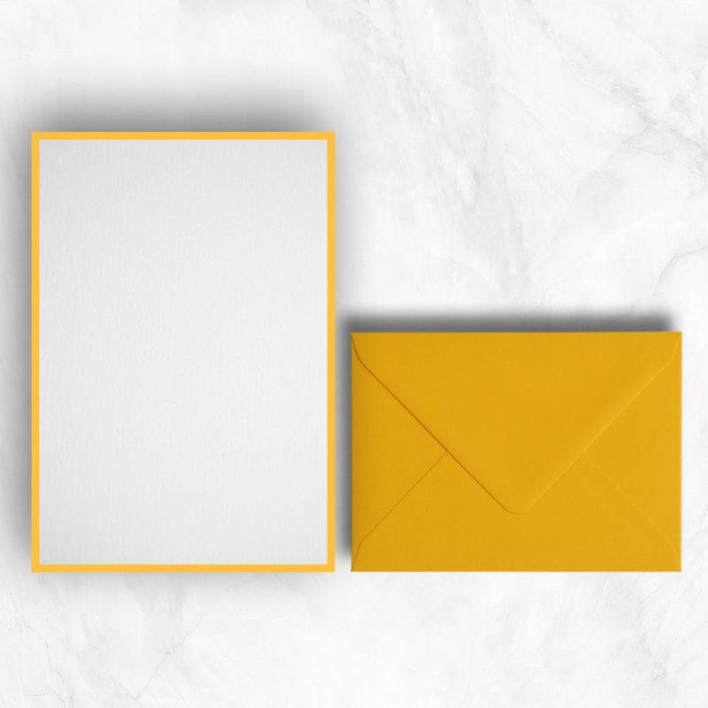 writing paper citrine yellow borders and complementary citrine envelopes