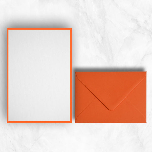 writing paper orange borders to complement the mandarin envelopes