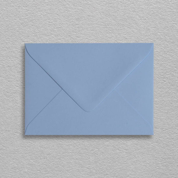 the Azure blue C6 envelopes are a substantial 135gsm with a diamond flap and are sold in a branded Pemberly Fox box.