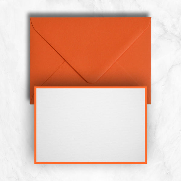 Bright and breezy orange borders frame this white card and a matching orange Envelope provides a big bang in the post