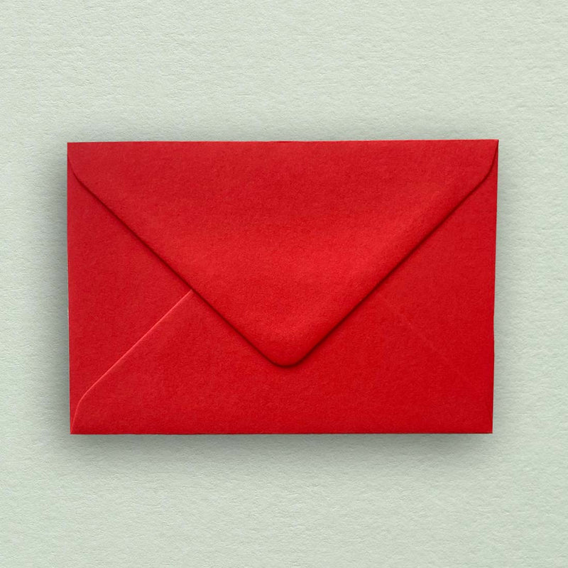made using Colorplan 135gsm paper these C6 red envelopes come with diamond flaps