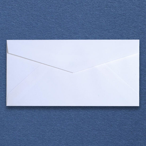 A slightly warmer shade of white, these DL envelopes are made with a diamond shaped flap