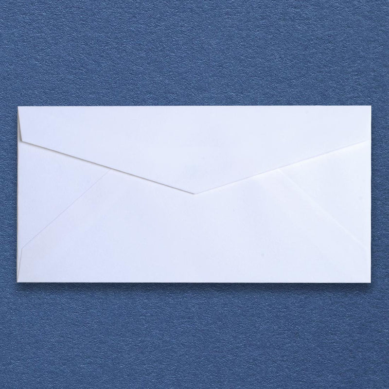 A slightly warmer shade of white, these DL envelopes are made with a diamond shaped flap