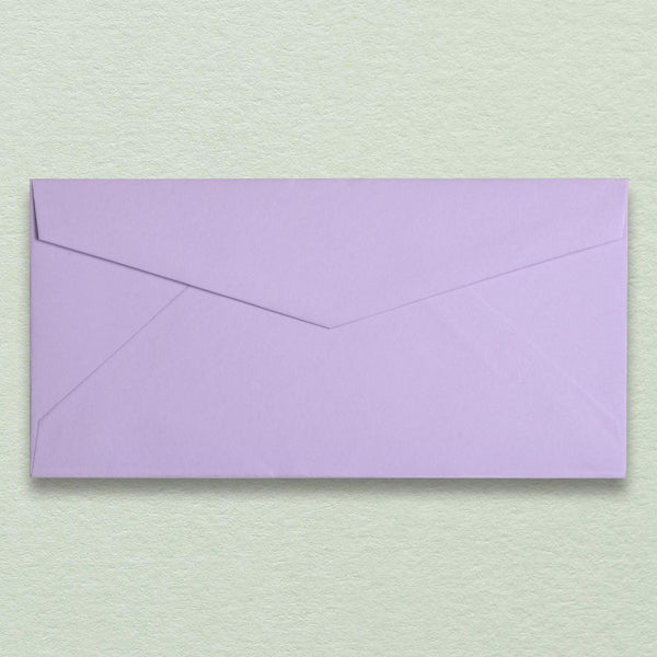 A stunning shade of purple, these Lavender DL envelopes come with diamond flaps