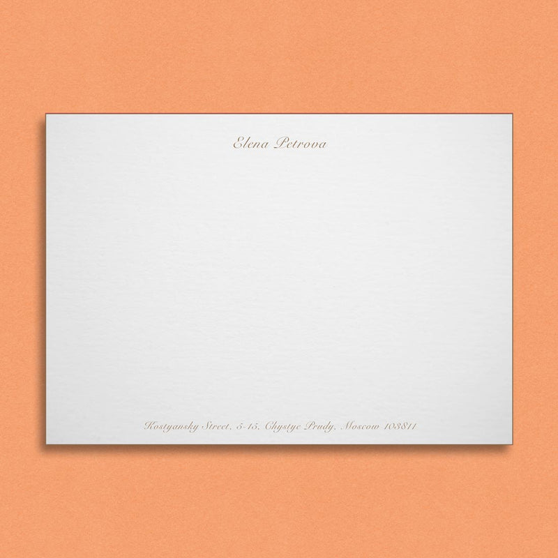 The Limington embossed note cards use thick card which is edged in the same colour as the personalised details