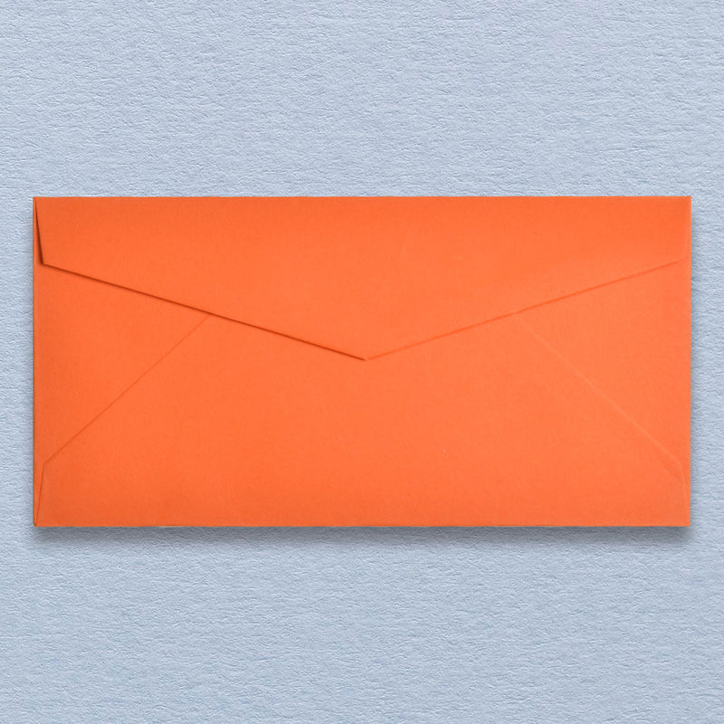 bright and sunny, our mandarin orange DL envelopes have a diamond shaped flap