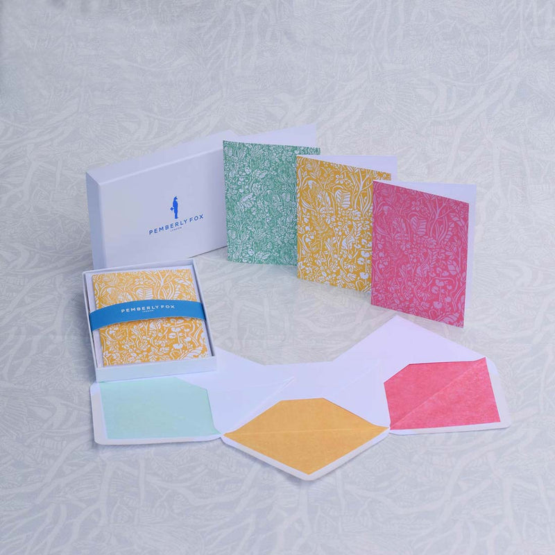 the st chloe's edge floral greeting card selection with matching tissue paper lined envelopes, sold in pemberly fox boxes