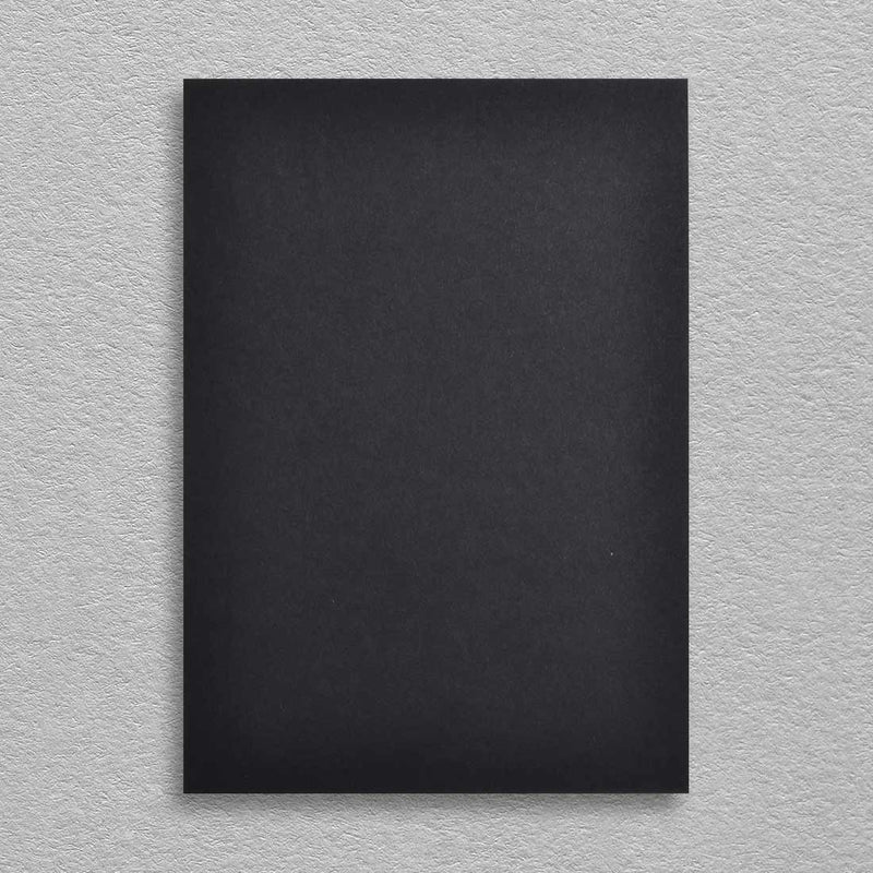 The Black table number cards use colorplan Ebony which is 540gsm, sized A5 and softly textured to the touch