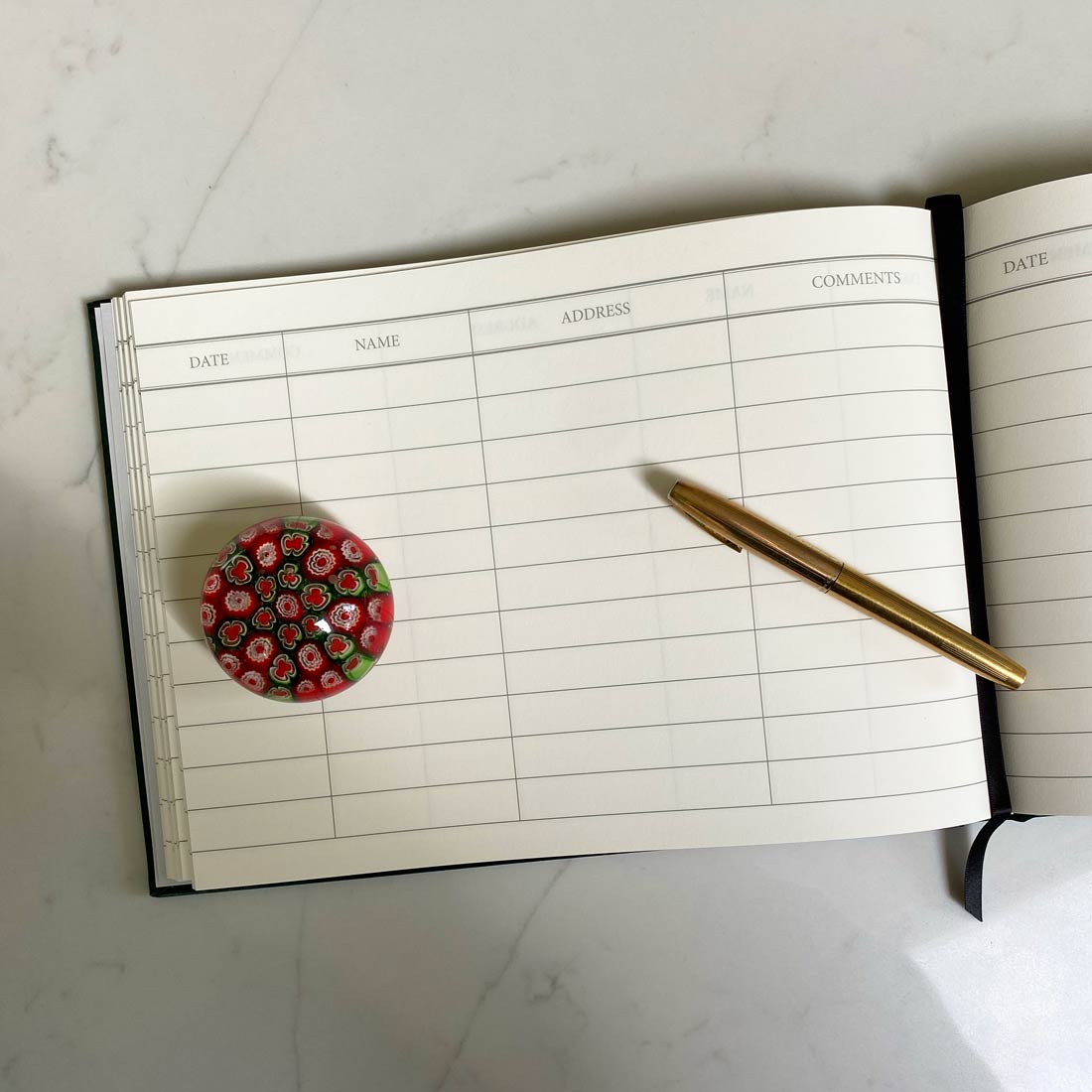 Dark green leather Visitors Book | Pemberly Fox